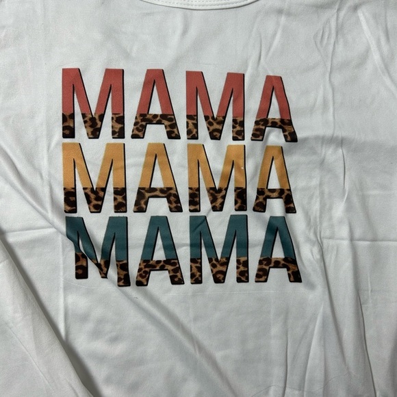 NWOT white graphic t-shirt “Mom/Mama”, bundle of 2 - Picture 2 of 4